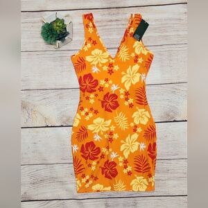 NEW!!! Women's Wild Fable orange tropical sun dress Sz.S